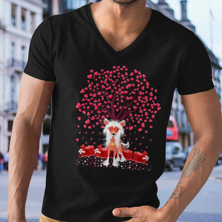 Chinese Crested Dog Lover Chinese Crested Valentine&8217S Day Men V-Neck Tshirt