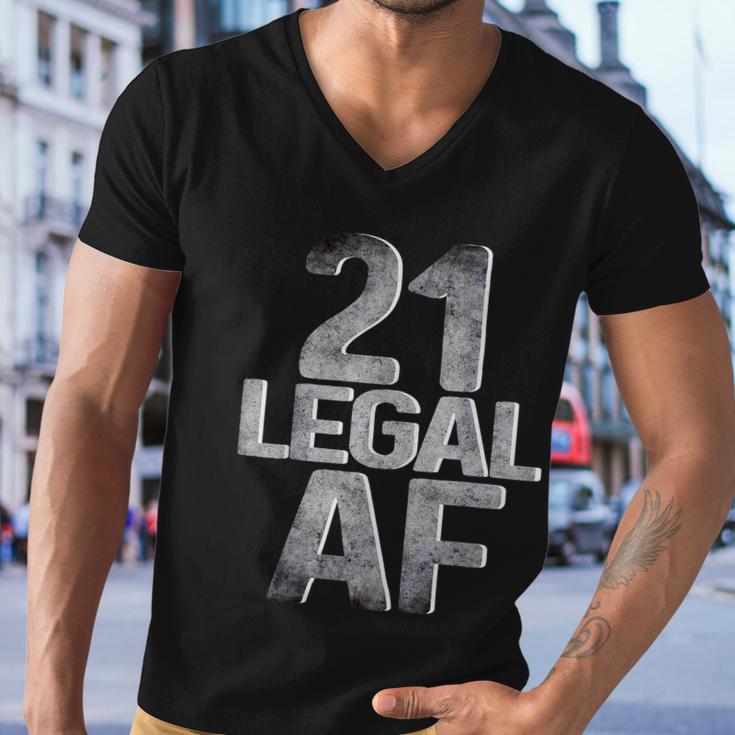 Cool 21St Birthday Gift For Him Her Legal Af 21 Years Old Tshirt Men V-Neck Tshirt