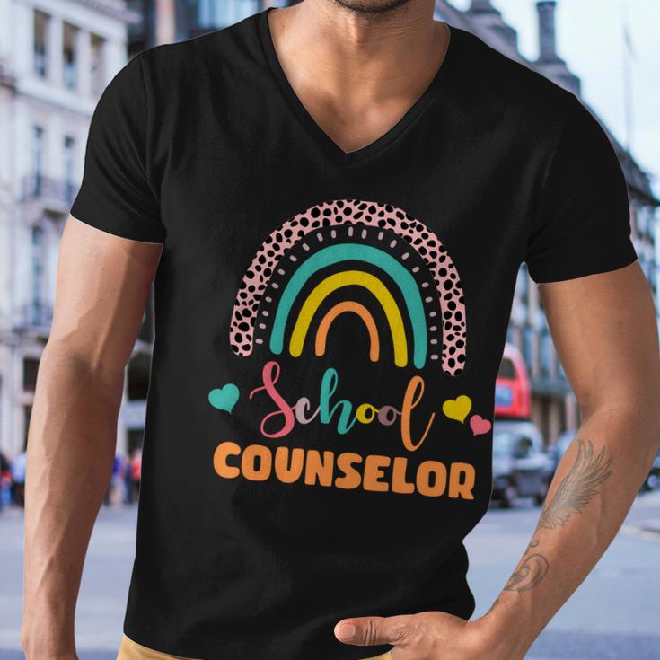 Cute School Counselor Rainbow Men V-Neck Tshirt