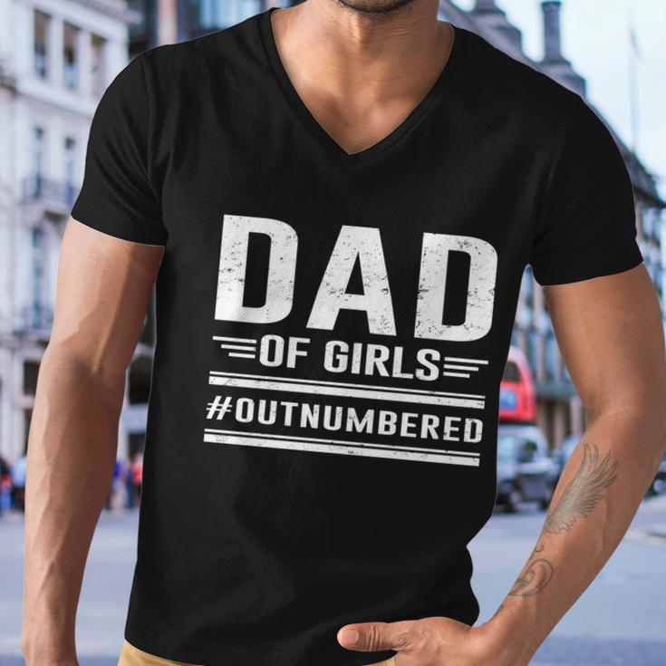 Dad Of Girls Outnumbered Fathers Day Cool Gift Men V-Neck Tshirt