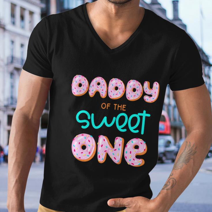 Daddy Of The Sweet One First Birthday Matching Family Donut Men V-Neck Tshirt