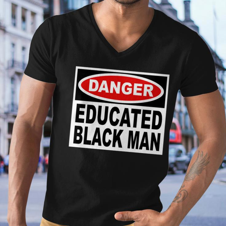 Danger Educated Black Man V2 Men V-Neck Tshirt