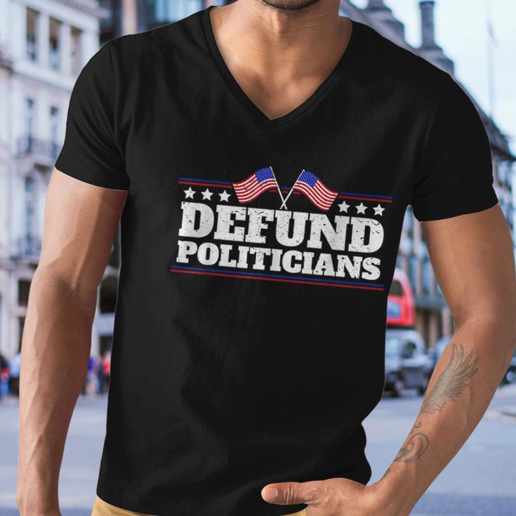 Defund Politicians American Flag Men V-Neck Tshirt