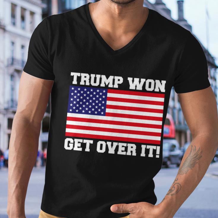 Donald Trump Won Get Over It Usa Flag 45Th President Tshirt Men V-Neck Tshirt