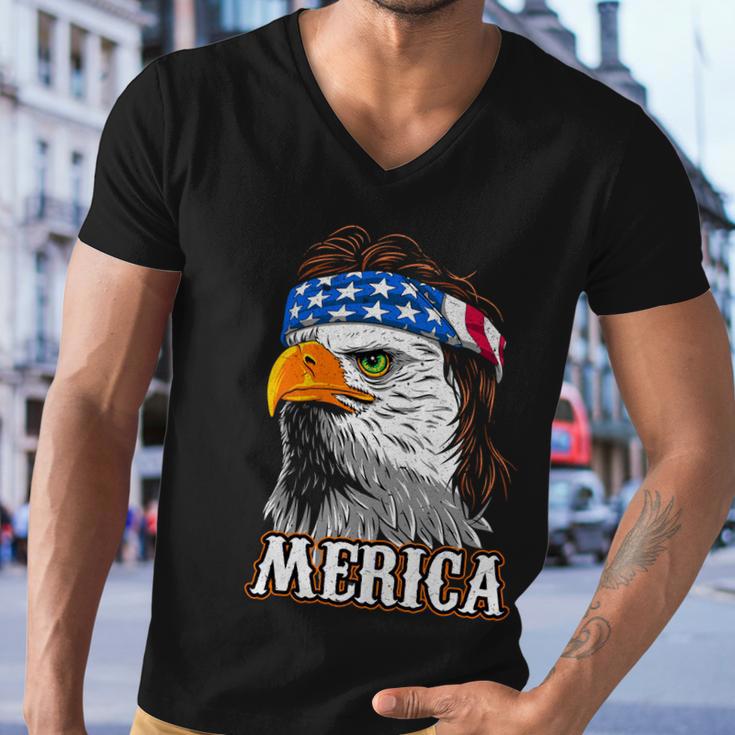 Eagle Mullet 4Th Of July Cool Gift Usa American Flag Merica Gift Men V-Neck Tshirt