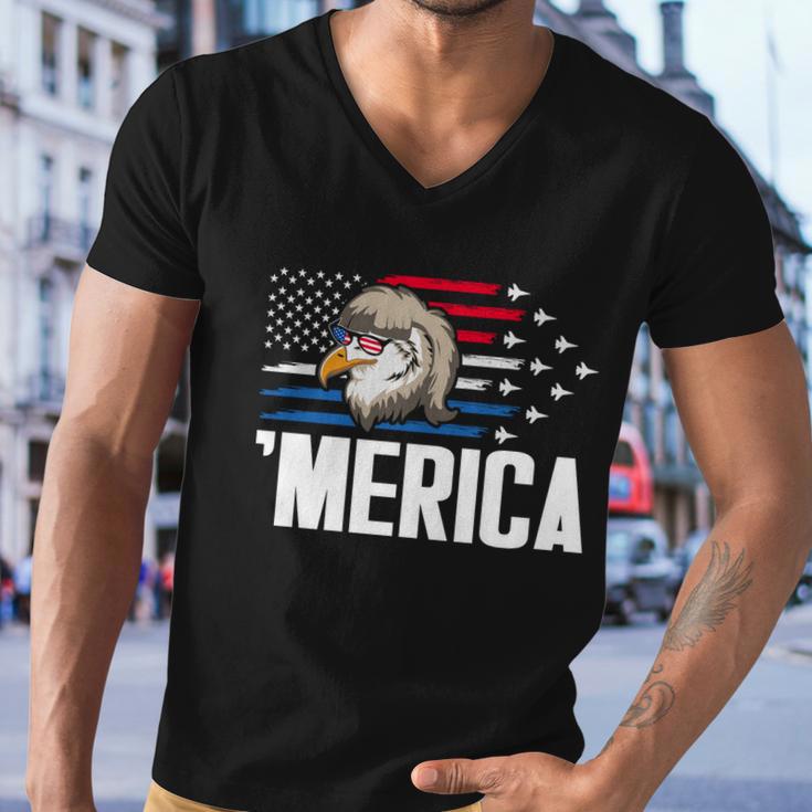 Eagle Mullet 4Th Of July Gift Usa American Flag Merica Cool Gift Men V-Neck Tshirt