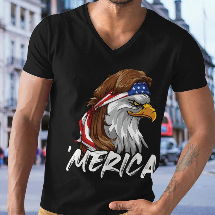 Eagle Mullet Merica 4Th Of July Usa American Flag Patriotic Great Gift Men V-Neck Tshirt