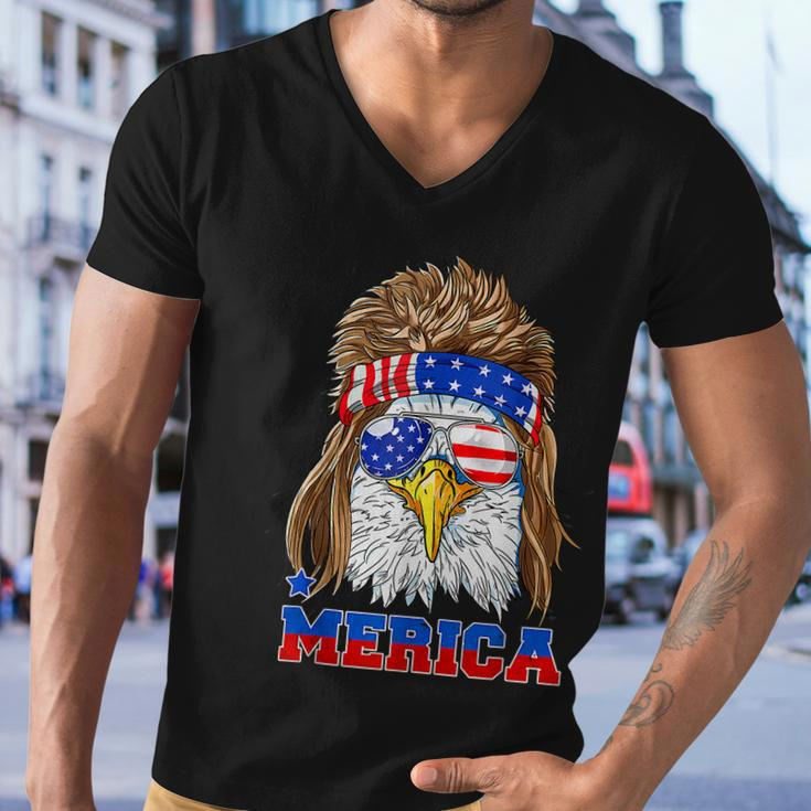Eagle Mullet Merica Shirt Men 4Th Of July American Flag Usa Men V-Neck Tshirt