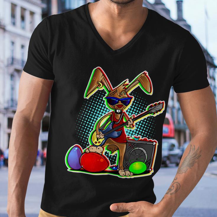 Easter Rock Bunny V2 Men V-Neck Tshirt