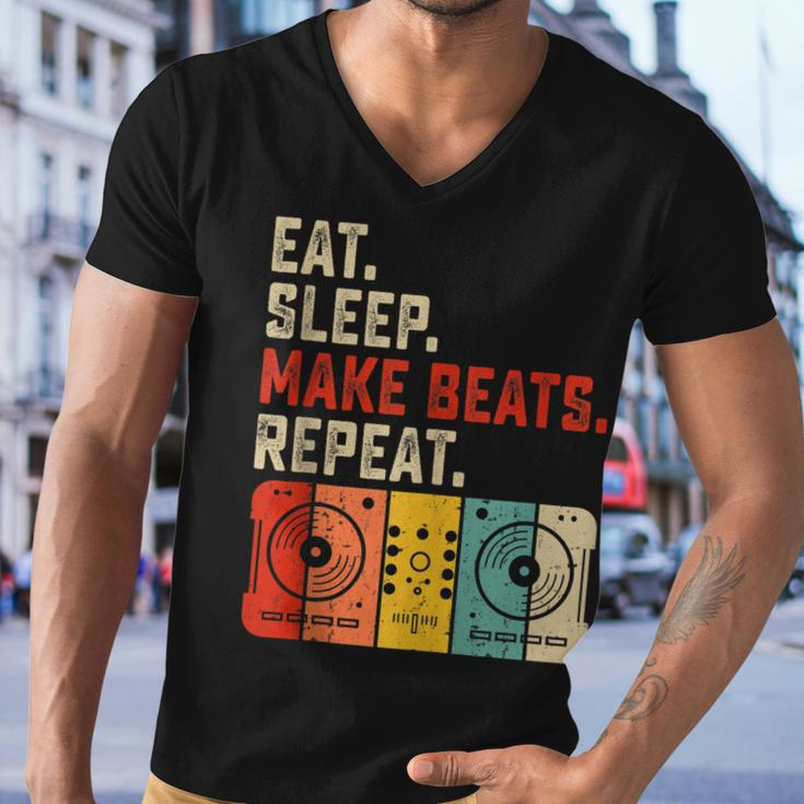 Eat Sleep Make Beats Beat Makers Music Producer Mens Dj Dad Men V-Neck Tshirt