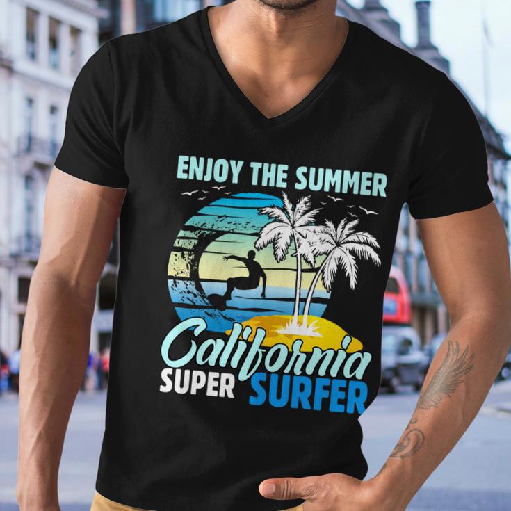 Enjoy The Summer California Super Surfer Surfing Men V-Neck Tshirt