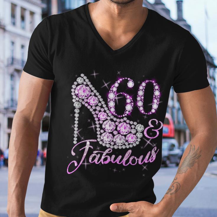 Fabulous & 60 Sparkly Shiny Heel 60Th Birthday Tshirt Men V-Neck Tshirt