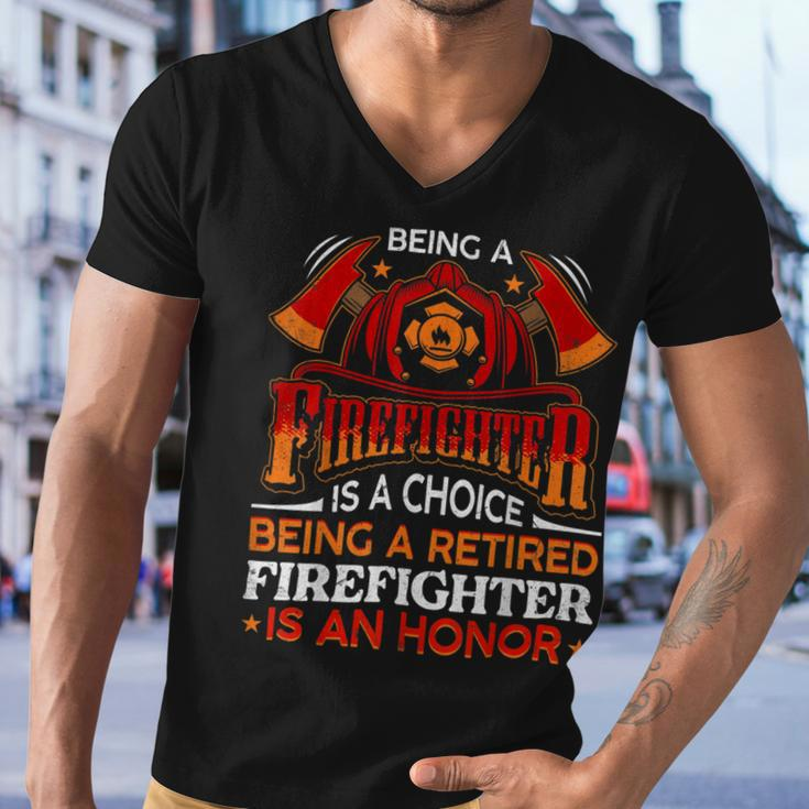 Firefighter Funny Gift Heroic Fireman Gift Idea Retired Firefighter V2 Men V-Neck Tshirt