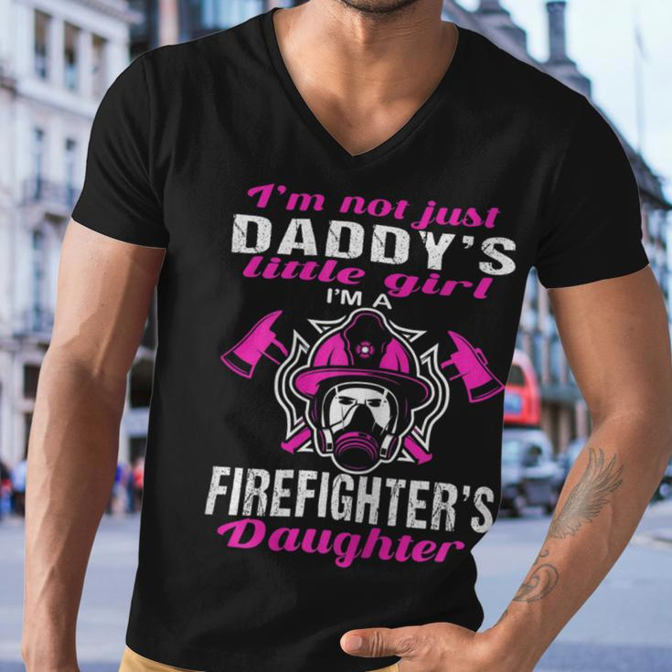 Firefighter Proud Daughter Of Firefighter Dad Funny Firemans Girl Men V-Neck Tshirt