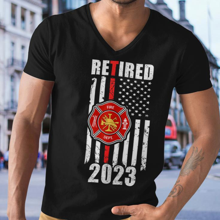 Firefighter Retired FirefighterShirt Fire Fighter Retirement Shirt Men V-Neck Tshirt