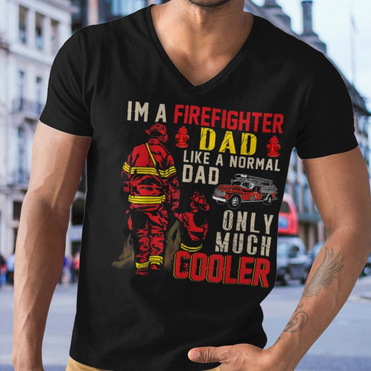Firefighter Vintage Im A Firefighter Dad Definition Much Cooler Men V-Neck Tshirt