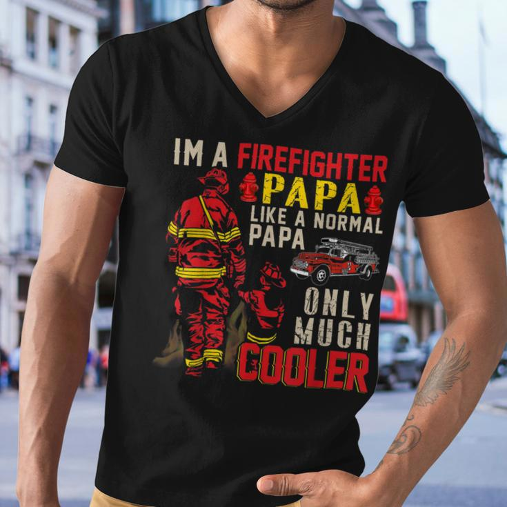 Firefighter Vintage Im A Firefighter Papa Definition Much Cooler Men V-Neck Tshirt