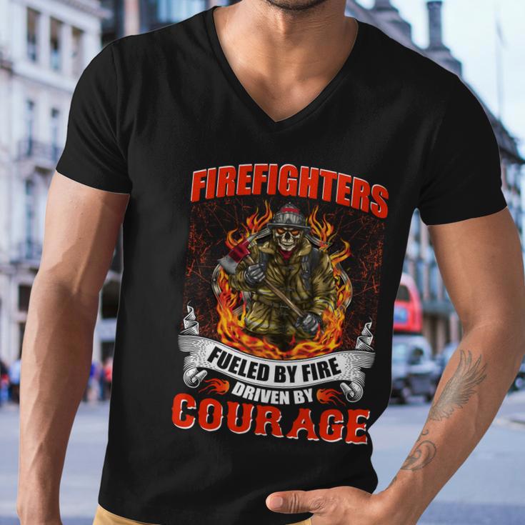 Firefighters Fueled By Fire Driven By Courage Men V-Neck Tshirt