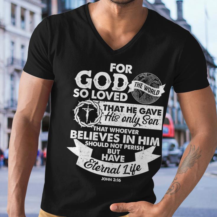 For God So Loved The World John Men V-Neck Tshirt