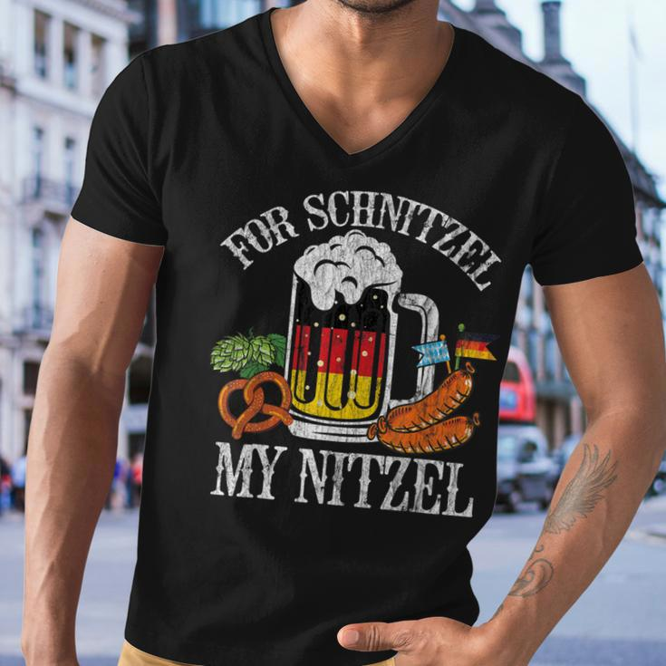 For Schnitzel My Nitzel Funny Oktoberfest German Beer Wurst Men V-Neck Tshirt