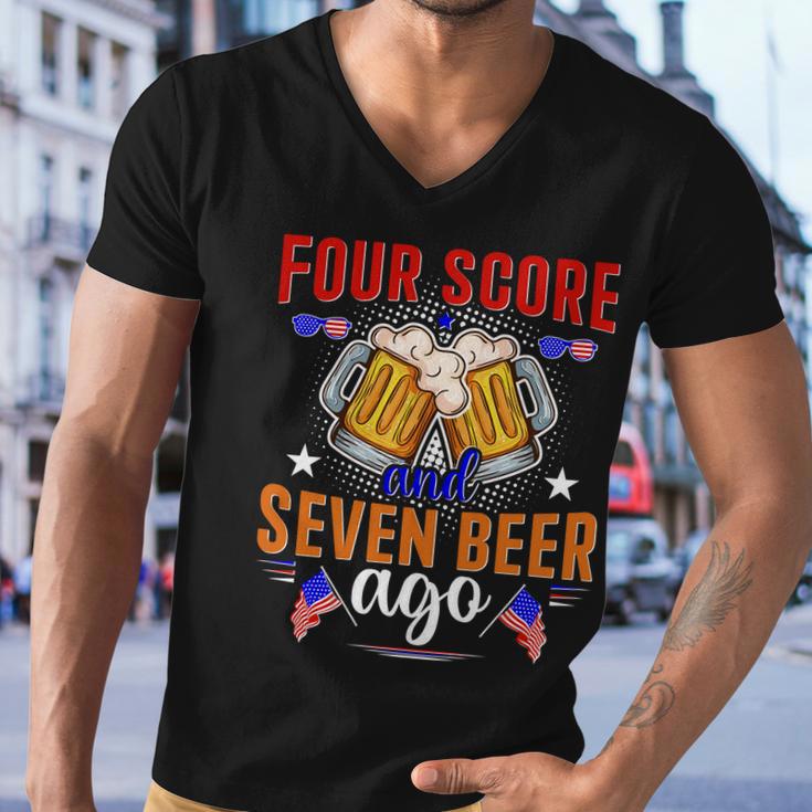 Four Score And Seven Beer Ago 4Th Of July Men V-Neck Tshirt