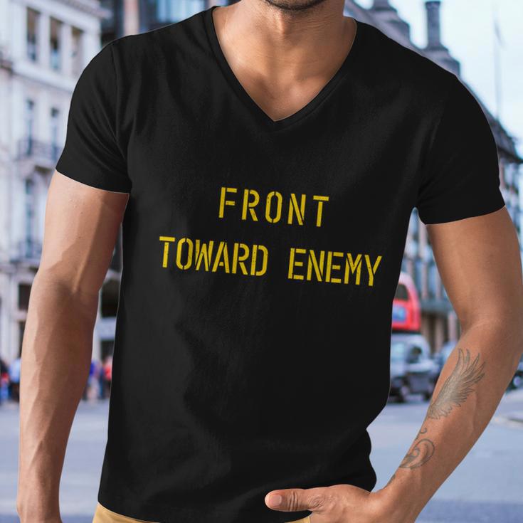 Front Toward Enemy Military Quote Vintage Men V-Neck Tshirt