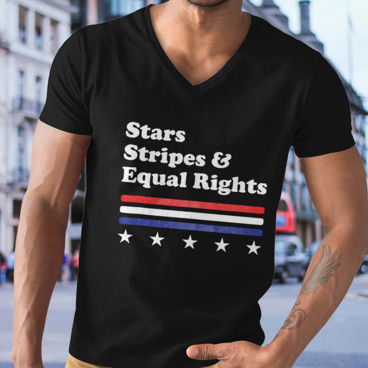 Funny 4Th Of July Stars Stripes And Equal Rights Men V-Neck Tshirt