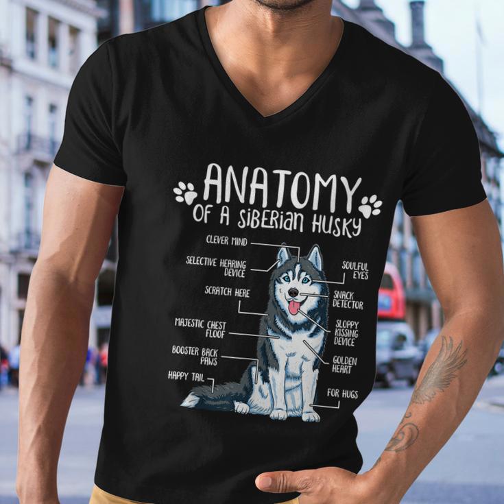 Funny Anatomy Siberian Husky Dog Lover Tshirt Men V-Neck Tshirt