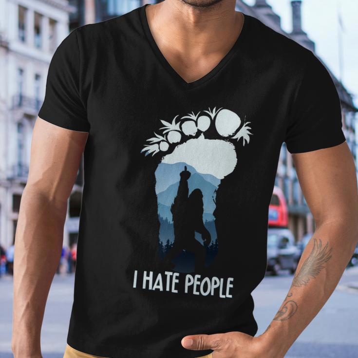 Funny Bigfoot I Hate People Men V-Neck Tshirt