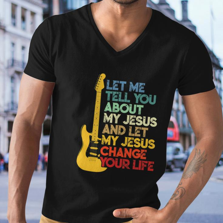 Funny Christian Bible Guitar Player Men V-Neck Tshirt