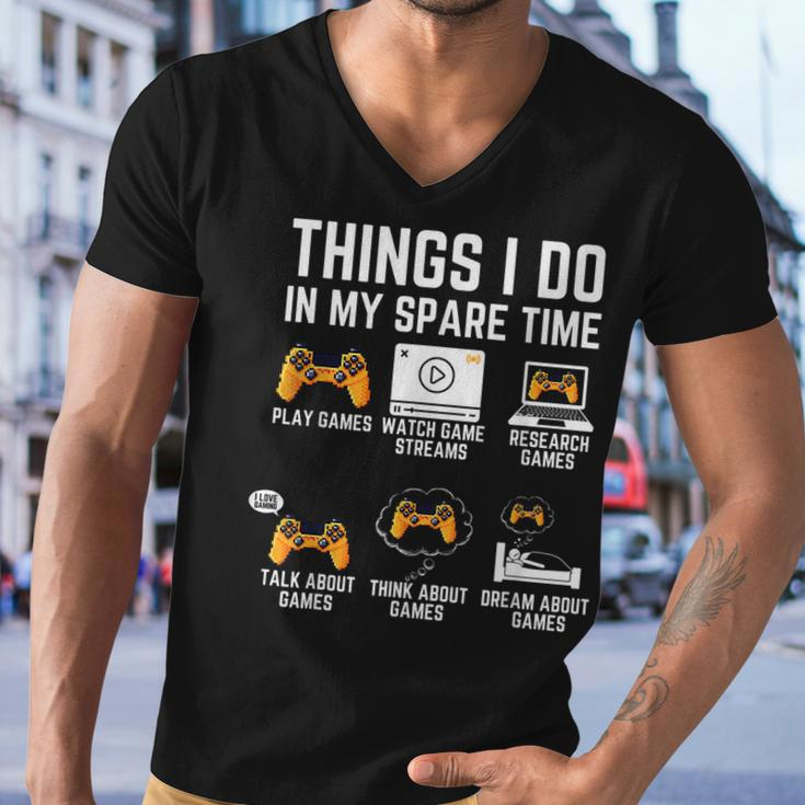 Funny Gamer Things I Do In My Spare Time Gaming V3 Men V-Neck Tshirt