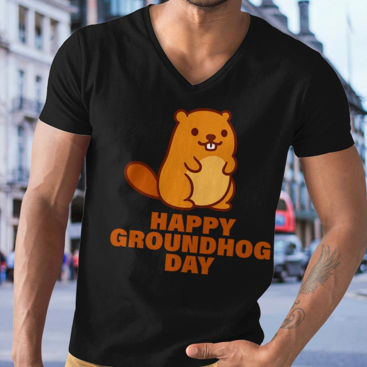 Funny Happy Groundhog Day Tshirt Men V-Neck Tshirt