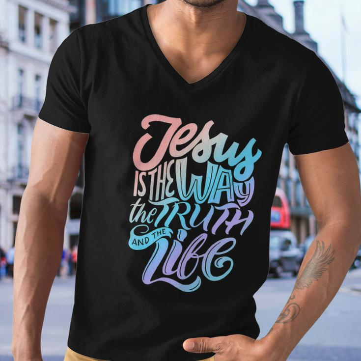 Funny Jesus Way Truth And Life Christian Bible Men V-Neck Tshirt
