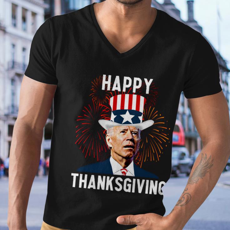 Funny Joe Biden Happy Thanksgiving For 4Th Of July Men V-Neck Tshirt