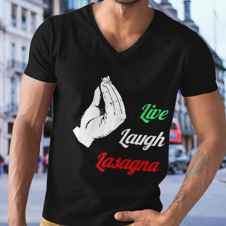 Funny Live Laugh Lasagna Tshirt Funny Lasagna Lovers Tshirt Men V-Neck Tshirt