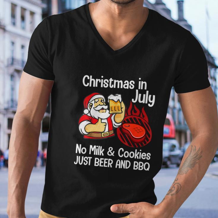 Funny Merry Christmas In July No Milk Cookies Men V-Neck Tshirt