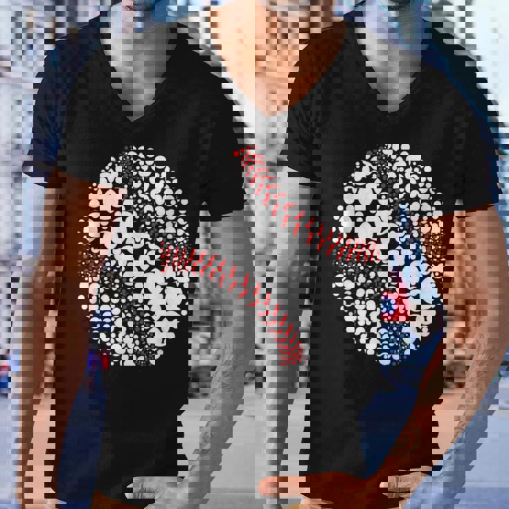 Funny Polka Dot Baseball Lover Player International Dot Day Men V-Neck Tshirt