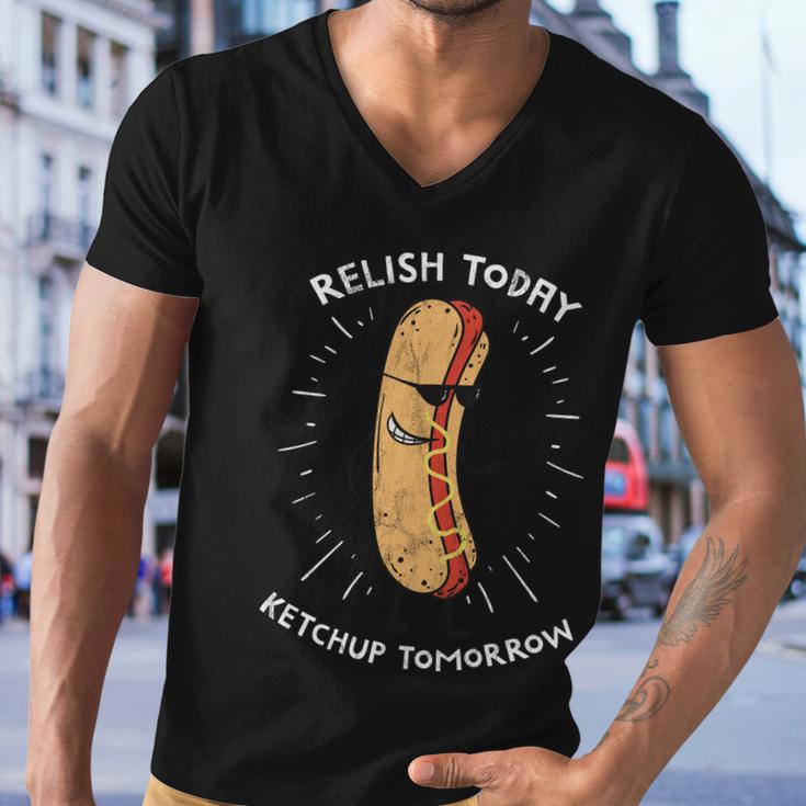 Funny Relish Today Ketchup Tomorrow Hot Dog Gift Men V-Neck Tshirt