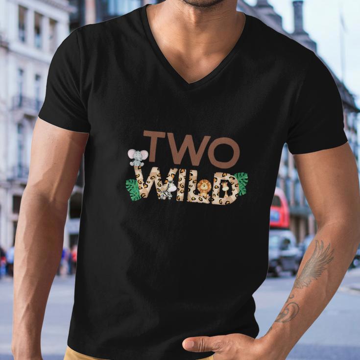 Funny Wild Two Animal Safari 2Nd Birthday V2 Men V-Neck Tshirt