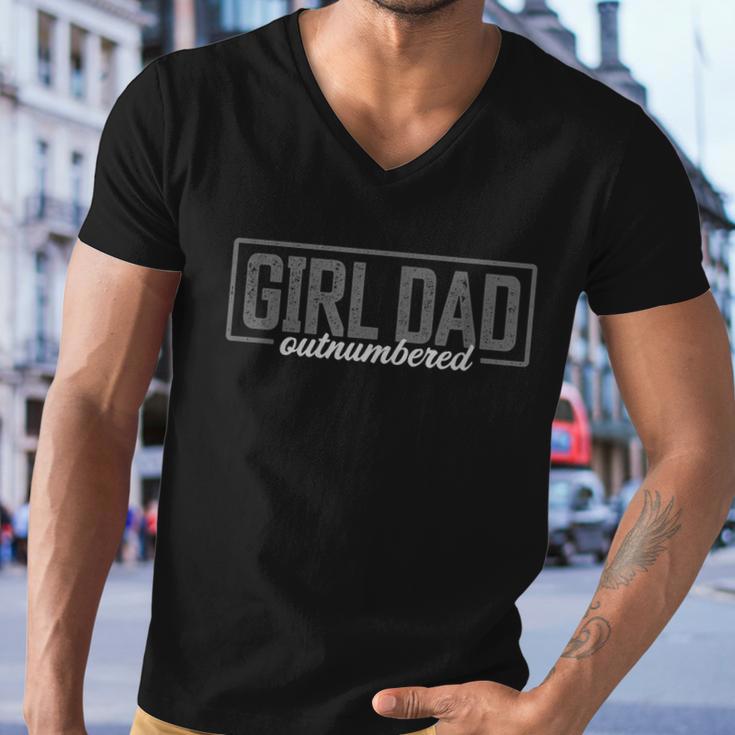 Girl Dad Shirt For Men Fathers Day Outnumbered Girl Dad Men V-Neck Tshirt