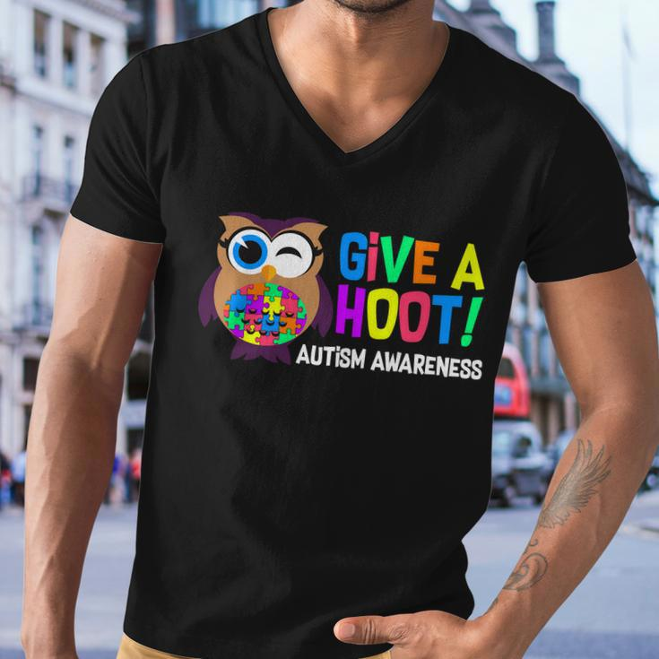 Give A Hoot Autism Awareness Men V-Neck Tshirt