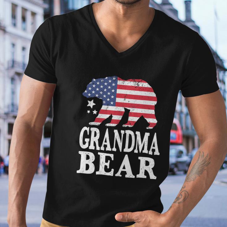 Grandma Bear Patriotic Flag Funny 4Th Of July Men V-Neck Tshirt