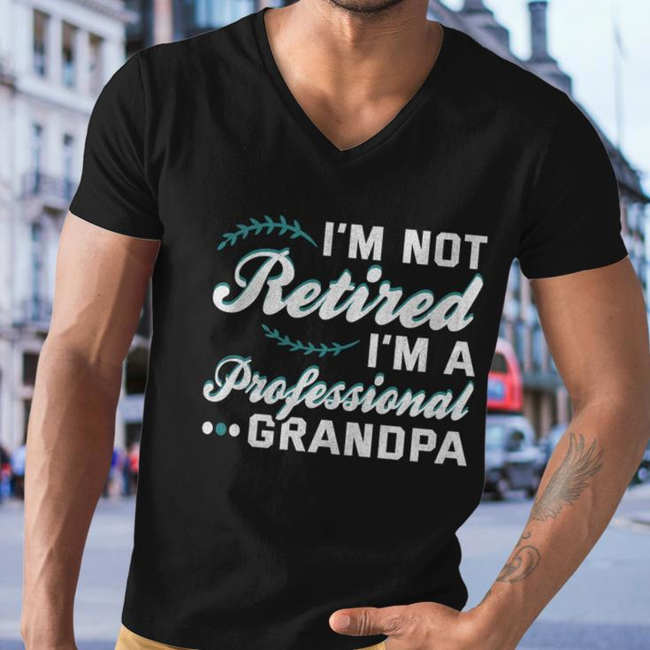 Grandpa Shirts Funny Fathers Day Retired Grandpa Long Sleeve Tshirt Men V-Neck Tshirt