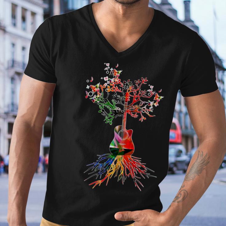 Guitar Roots Tree Of Life Tshirt Men V-Neck Tshirt