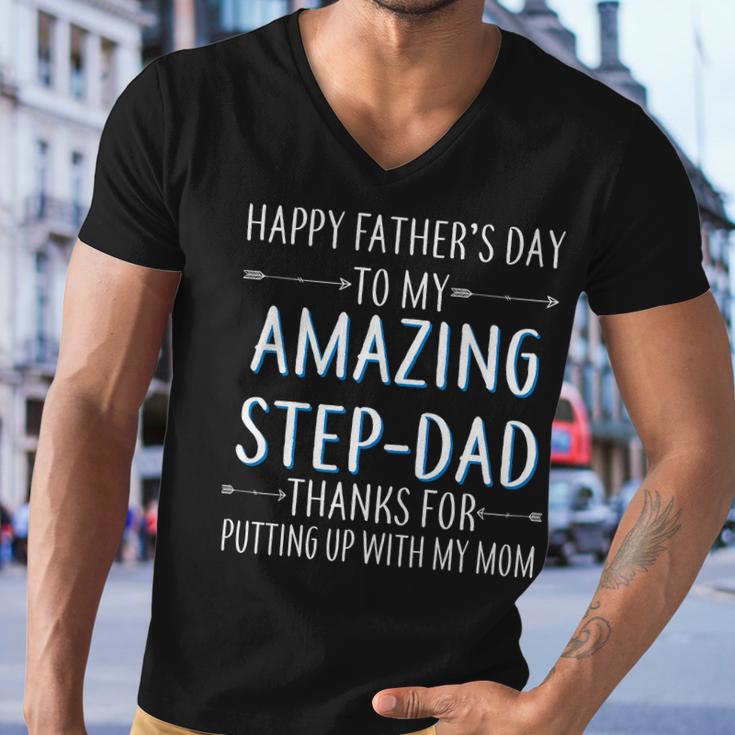 Happy Fathers Day To My Amazing Stepdad Men V-Neck Tshirt