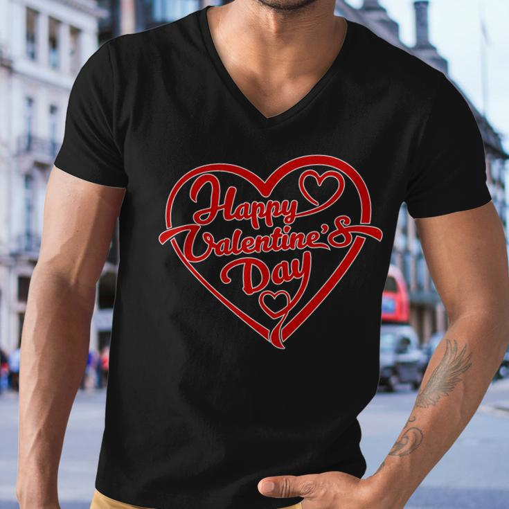 Happy Valentines Day Heart Men V-Neck Tshirt