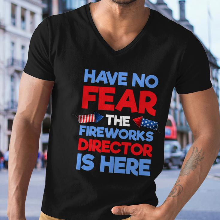 Have No Fear Fireworks Director Is Here Funny July Th Men V-Neck Tshirt