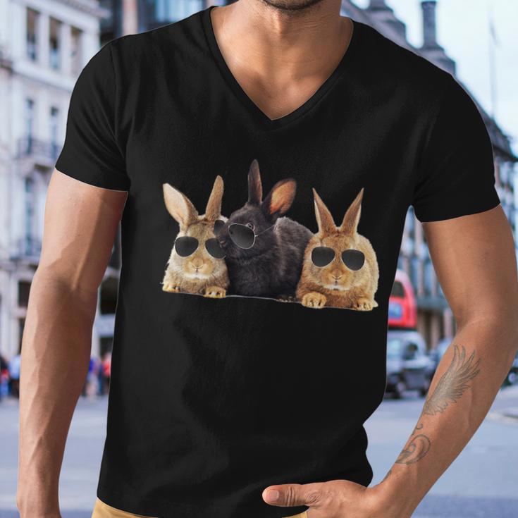 Hipster Cool Rabbit Tshirt Men V-Neck Tshirt