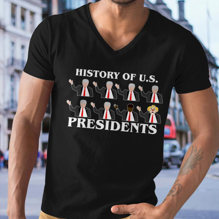 History Of US Presidents Anti Trump Clown Men V-Neck Tshirt