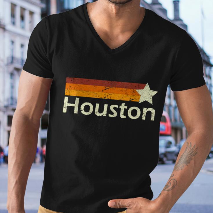 Houston Texas Vintage Star Logo Men V-Neck Tshirt